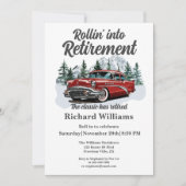 退職旅行テーマクラシックレトロカー転がズ 招待状 (正面)