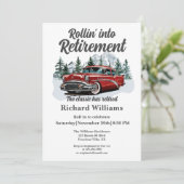退職旅行テーマクラシックレトロカー転がズ 招待状 (スタンド正面)