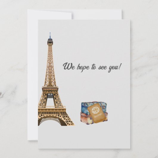 退職旅行テーマボンボヤージエフェルトワ 招待状 (裏面)