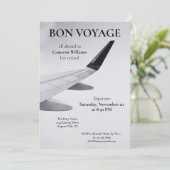 退職旅行テーマモダン飛行機ボンボヤージュ 招待状 (スタンド正面)