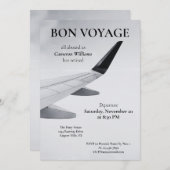 退職旅行テーマモダン飛行機ボンボヤージュ 招待状 (正面/裏面)