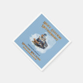 退職旅行テーマヴィンテージ列車次の駅 スタンダードカクテルナプキン (角)