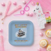 退職旅行テーマヴィンテージ列車次の駅 ペーパープレート (パーティー)