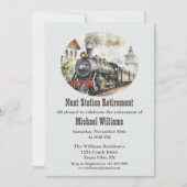 退職旅行転がのパーティー列車の次の駅 招待状 (正面)