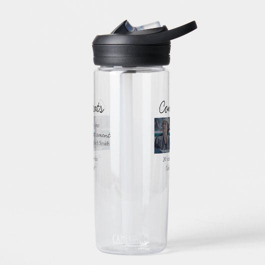 退職時のおめでとう追加の写真名日付mi ウォーターボトル (左面)