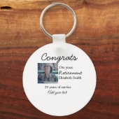 退職時のおめでとう追加の写真名日付mi キーホルダー (正面)