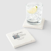 退職時のおめでとう追加の写真名日付mi ストーンコースター (横)