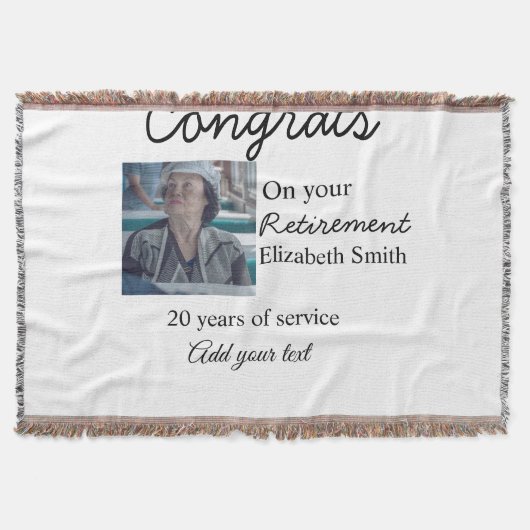 退職時のおめでとう追加の写真名日付mi スローブランケット (正面)