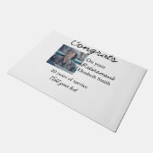 退職時のおめでとう追加の写真名日付mi ドアマット (アングル)