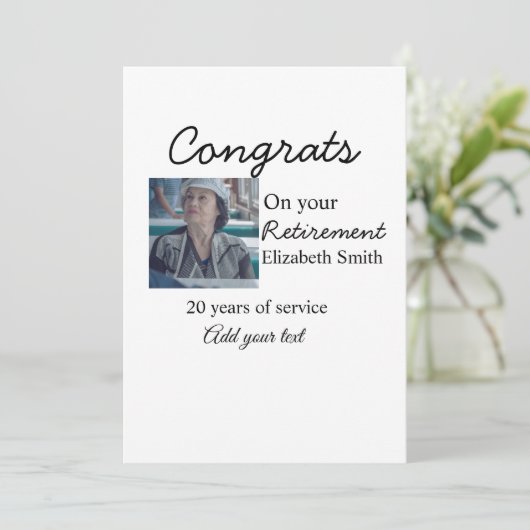 退職時のおめでとう追加の写真名日付mi 招待状 (スタンド正面)