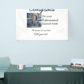 退職時のおめでとう追加の写真名日付mi 横断幕 (トレードショー)