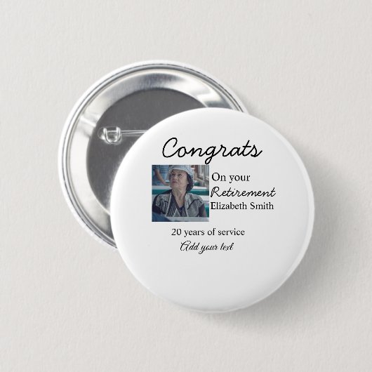 退職時のおめでとう追加の写真名日付mi 缶バッジ (正面&裏面)