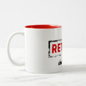 退職時旅行ポストスタンプグランジ ツートーンマグカップ (左)