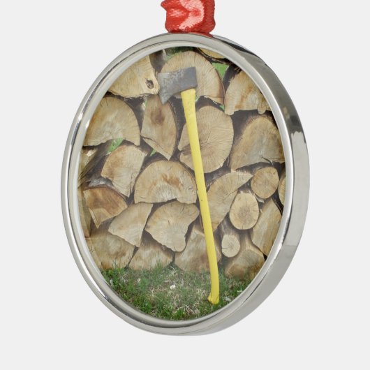 退職木山および斧 メタルオーナメント (左)