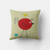 退職枕レトロ鳥デザイン クッション (裏面)