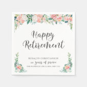 退職水カラー赤面フローラ年サービス スタンダードカクテルナプキン (正面)