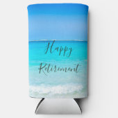 退職海シーブルーモメントモダン スリム缶クーラー (正面)