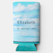 退職海スカイブルーモメントモダン スリム缶クーラー (裏面)