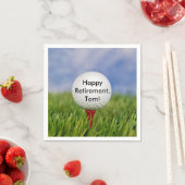 退職用ティー上のゴルフボール スタンダードカクテルナプキン (インサイチュ)