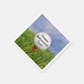 退職用ティー上のゴルフボール スタンダードカクテルナプキン (角)