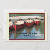 退職発表、3つの赤カヌー 案内状 (正面)