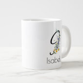 退職祝いに贈るモノグラム入り水彩画デザイン ジャンボコーヒーマグカップ (正面右)