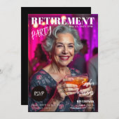 退職祝いのマガジンカバーパーティー 招待状 (正面/裏面)