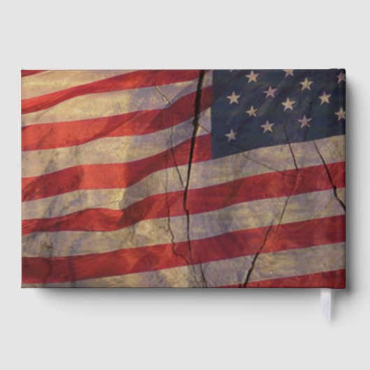 退職祝いアメリカ国旗のカスタム ゲストブック (裏面)