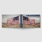 退職祝いアメリカ素朴国旗 ゲストブック (全面)