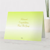 退職祝いサニーイエロー紙 カード (裏面)