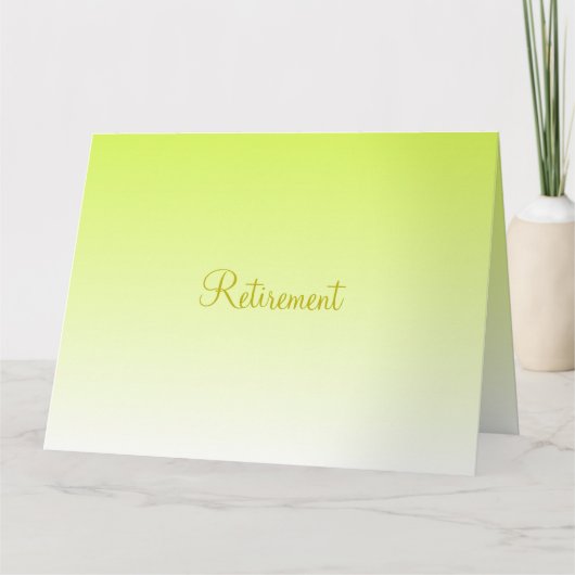 退職祝いサニーイエロー紙 カード (正面)