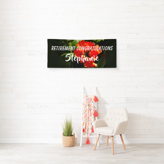 退職祝いジャンボオレンジの花 横断幕 (インサイチュ)