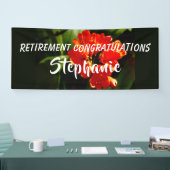 退職祝いジャンボオレンジの花 横断幕 (トレードショー)