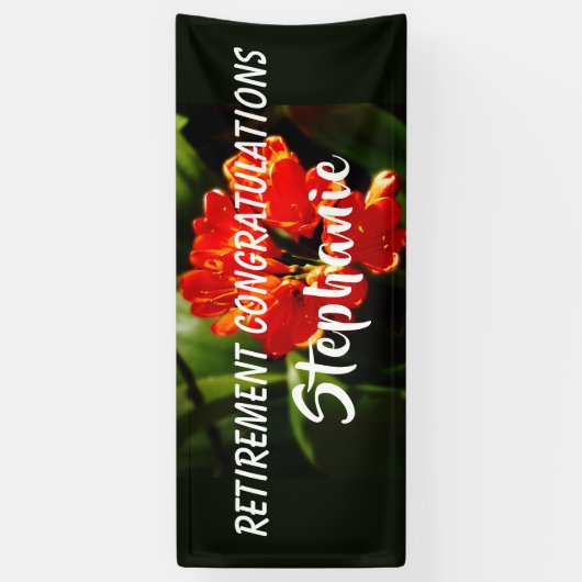 退職祝いジャンボオレンジの花 横断幕 (縦)