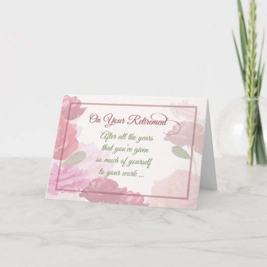 退職祝いバラ花 カード (正面)