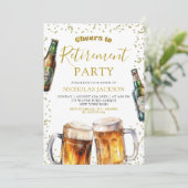 退職祝いパーティーのご案内 ビールで乾杯 招待状 (スタンド正面)
