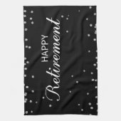 退職祝いブラックとシルバースパーク キッチンタオル (縦)