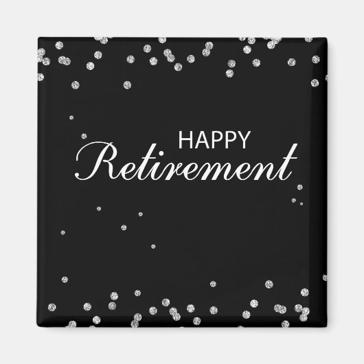 退職祝いブラックとシルバースパーク マグネット (正面)