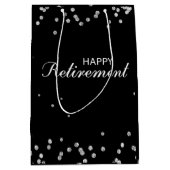 退職祝いブラックとシルバースパーク ミディアムペーパーバッグ (正面)