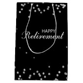 退職祝いブラックとシルバースパーク ミディアムペーパーバッグ (裏面)