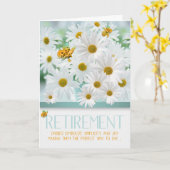 退職祝いホワイトデイジーガーデン カード (黄色い花)