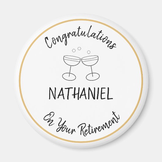 退職祝い名前をカスタムする記念 マグネット (正面)