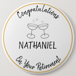 退職祝い名前をカスタムする記念 缶バッジ