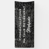 退職祝い名白黒フローラ 横断幕 (縦)