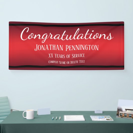 退職祝い年の赤 横断幕 (トレードショー)