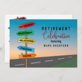 退職祝い案内標識 名前 招待状 (正面/裏面)