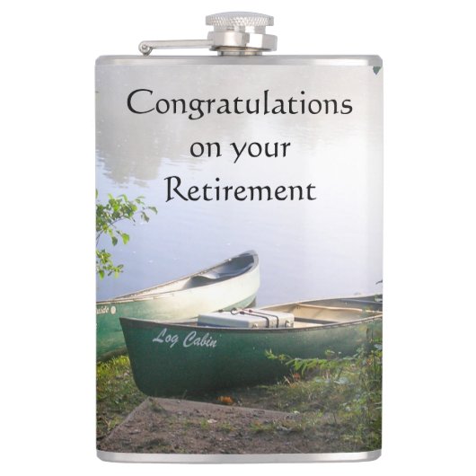 退職祝い次の冒険 フラスク (正面)