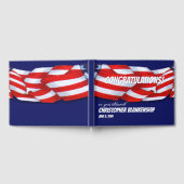 退職祝い赤白青バンティング ゲストブック (全面)