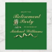 退職祝い クラシック フォーマル ワインボトルラベル 青 ワインラベル (シングルラベル)