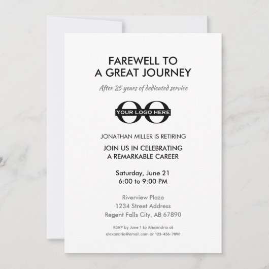 退職祝賀会招待状 招待状 (正面)